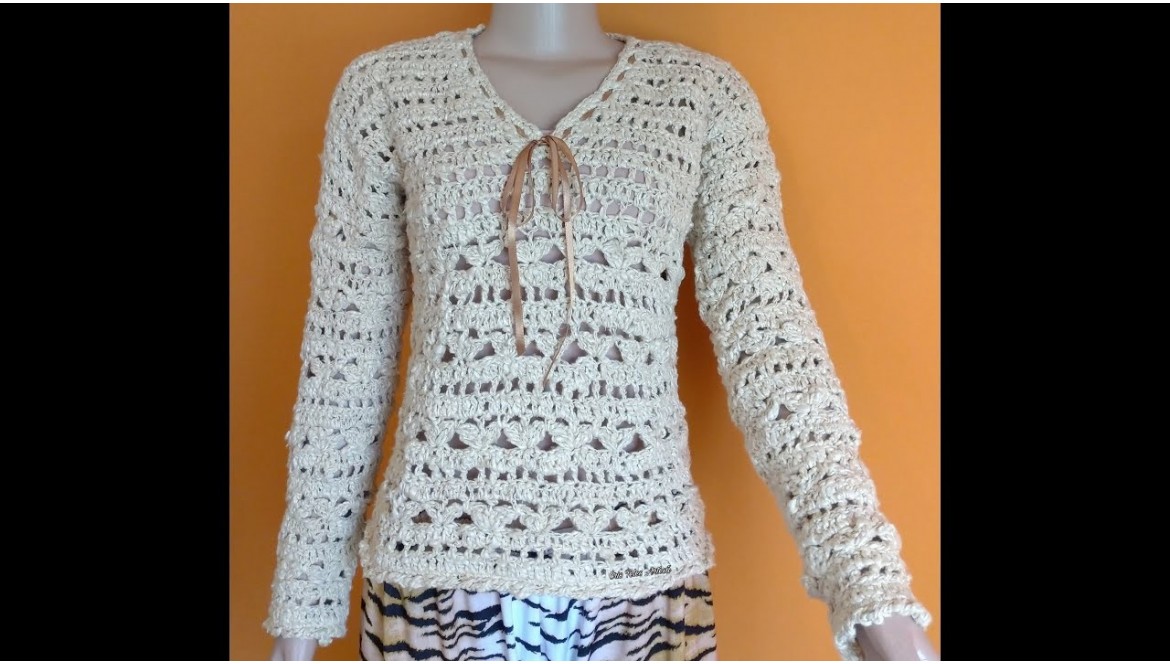 Blusa Dayne com o fio 2200 Seda Pura